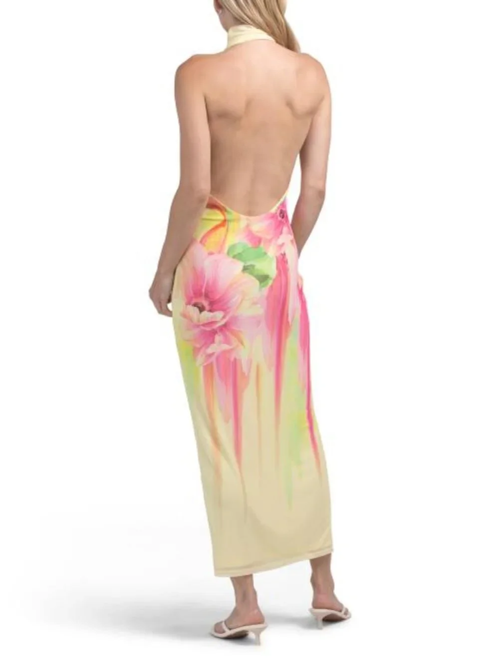 AFRM Olimpia High Neck Open Back Midi Dress - Picture 2 of 5